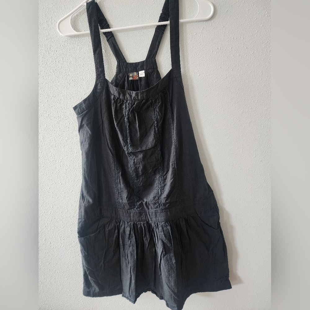 Roxy black lace detailed mini dress, size XL